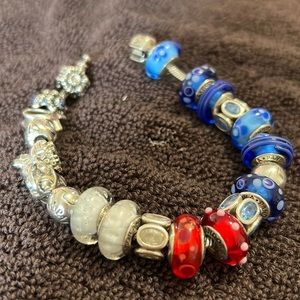 Pandora bracelet with charms